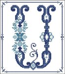 Decorative Blue Alphabet U (image for) Decorative Blue Alphabet U